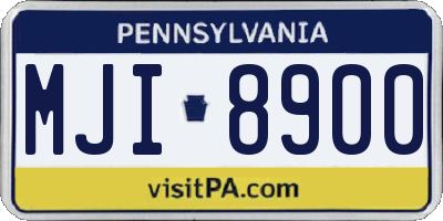 PA license plate MJI8900