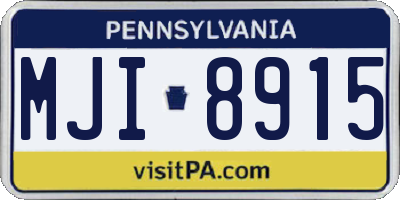 PA license plate MJI8915