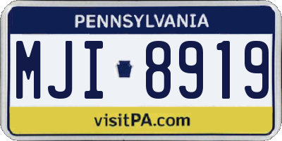 PA license plate MJI8919