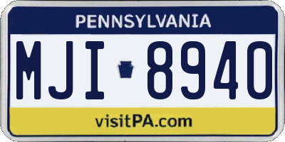 PA license plate MJI8940