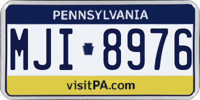 PA license plate MJI8976
