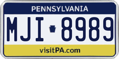 PA license plate MJI8989