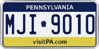 PA license plate MJI9010