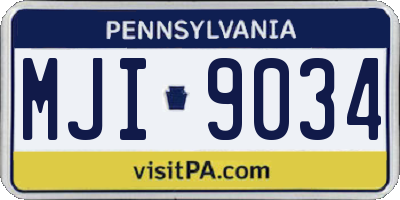 PA license plate MJI9034