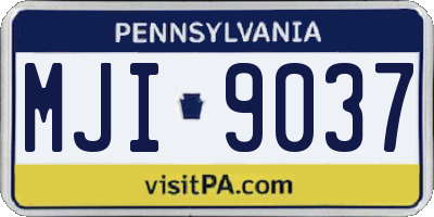 PA license plate MJI9037