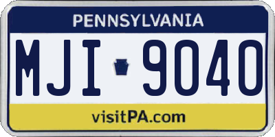 PA license plate MJI9040