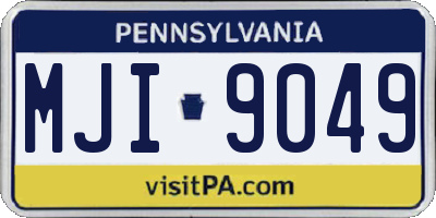 PA license plate MJI9049