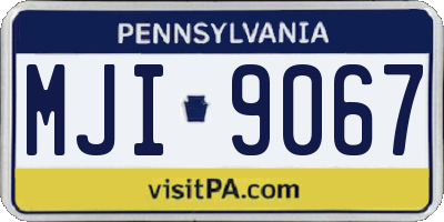 PA license plate MJI9067