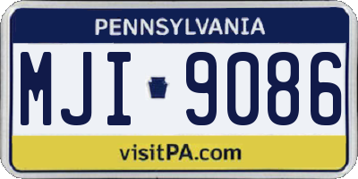 PA license plate MJI9086