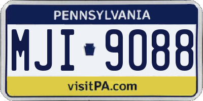PA license plate MJI9088
