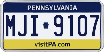 PA license plate MJI9107