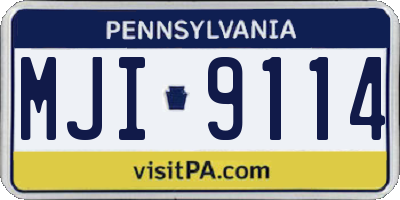 PA license plate MJI9114