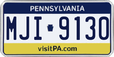 PA license plate MJI9130