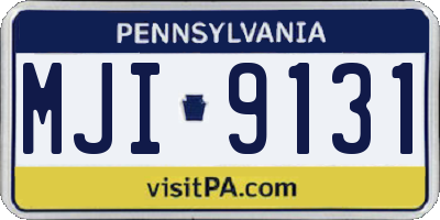 PA license plate MJI9131