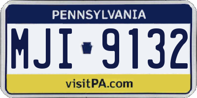 PA license plate MJI9132