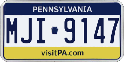PA license plate MJI9147