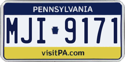 PA license plate MJI9171