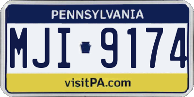 PA license plate MJI9174