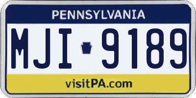 PA license plate MJI9189