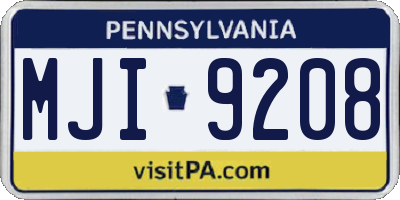 PA license plate MJI9208
