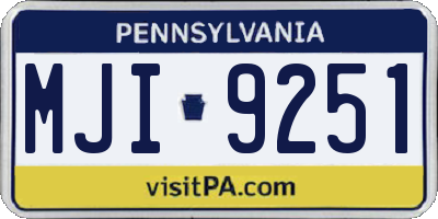 PA license plate MJI9251