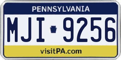 PA license plate MJI9256