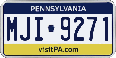 PA license plate MJI9271