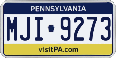 PA license plate MJI9273