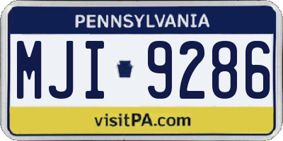 PA license plate MJI9286
