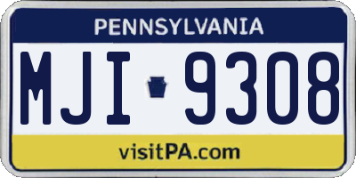 PA license plate MJI9308