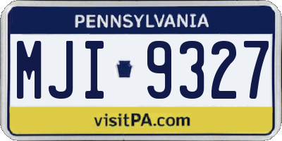 PA license plate MJI9327