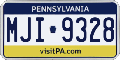 PA license plate MJI9328
