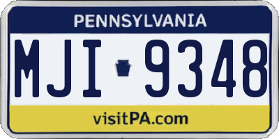 PA license plate MJI9348