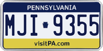 PA license plate MJI9355