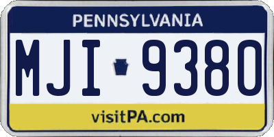 PA license plate MJI9380