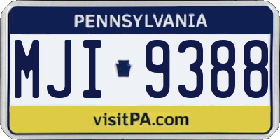 PA license plate MJI9388