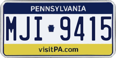 PA license plate MJI9415