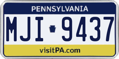PA license plate MJI9437