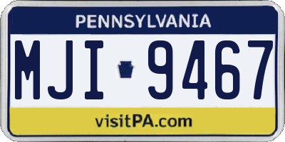PA license plate MJI9467