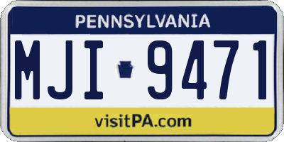 PA license plate MJI9471