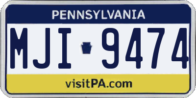 PA license plate MJI9474