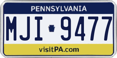 PA license plate MJI9477