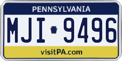 PA license plate MJI9496