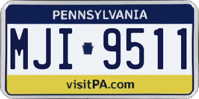 PA license plate MJI9511
