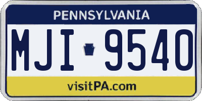 PA license plate MJI9540