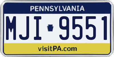 PA license plate MJI9551