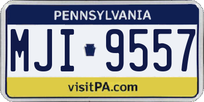 PA license plate MJI9557