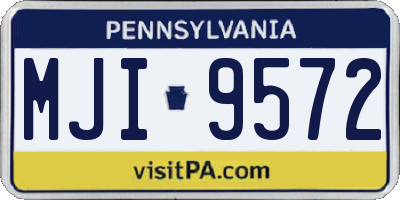 PA license plate MJI9572