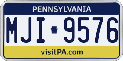 PA license plate MJI9576
