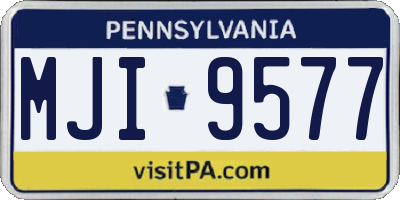 PA license plate MJI9577